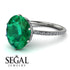 Hidden Halo Oval Emerald Engagement Ring - Gemma No. 6