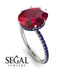 Hidden Halo Oval Ruby Engagement Ring - Gemma No. 72