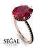 Hidden Halo Oval Ruby Engagement Ring - Gemma No. 41