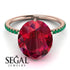 Hidden Halo Oval Ruby Engagement Ring - Gemma No. 26