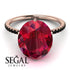 Hidden Halo Oval Ruby Engagement Ring - Gemma No. 41 image 3