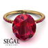 Hidden Halo Oval Ruby Engagement Ring - Gemma No. 55 image 3