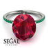 Hidden Halo Oval Ruby Engagement Ring - Gemma No. 27