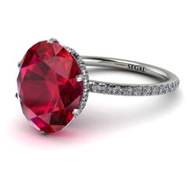 Hidden Halo Oval Ruby Engagement Ring - Gemma No. 12 image 1