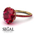 Hidden Halo Oval Ruby Engagement Ring - Gemma No. 55