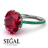 Hidden Halo Oval Ruby Engagement Ring - Gemma No. 27 image 10
