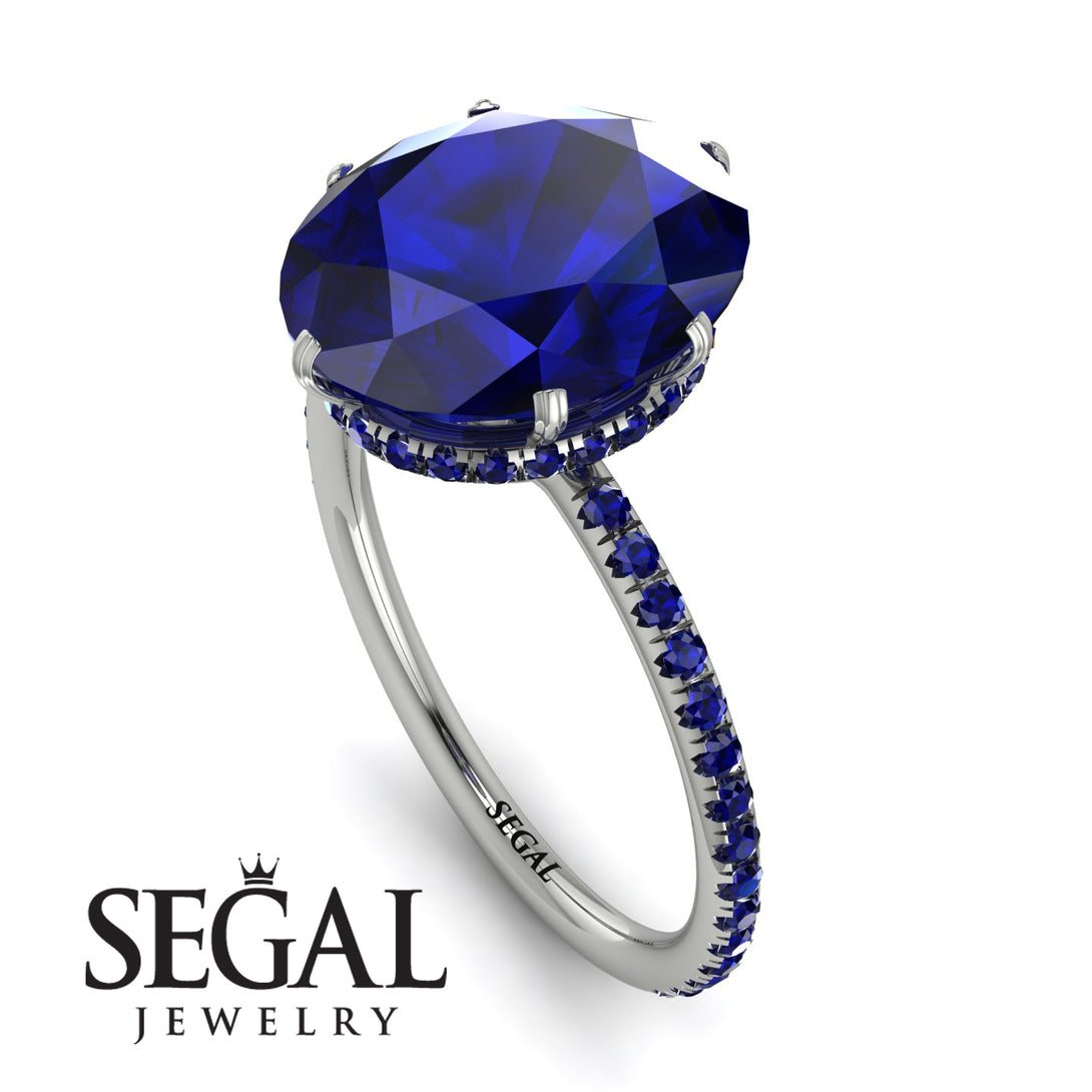 Hidden Halo Oval Sapphire Engagement Ring - Gemma No. 75