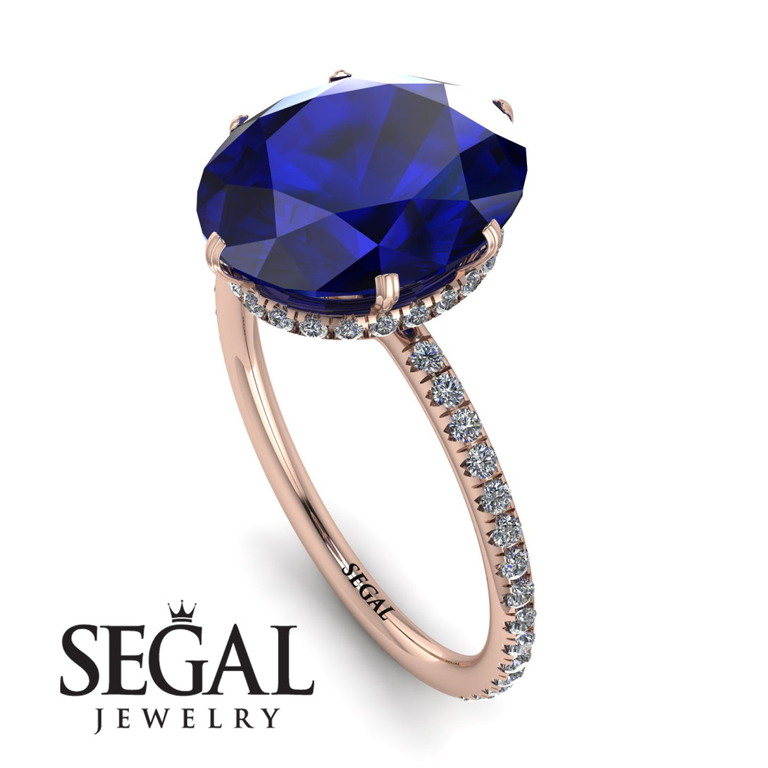 Hidden Halo Oval Sapphire Engagement Ring - Gemma No. 14