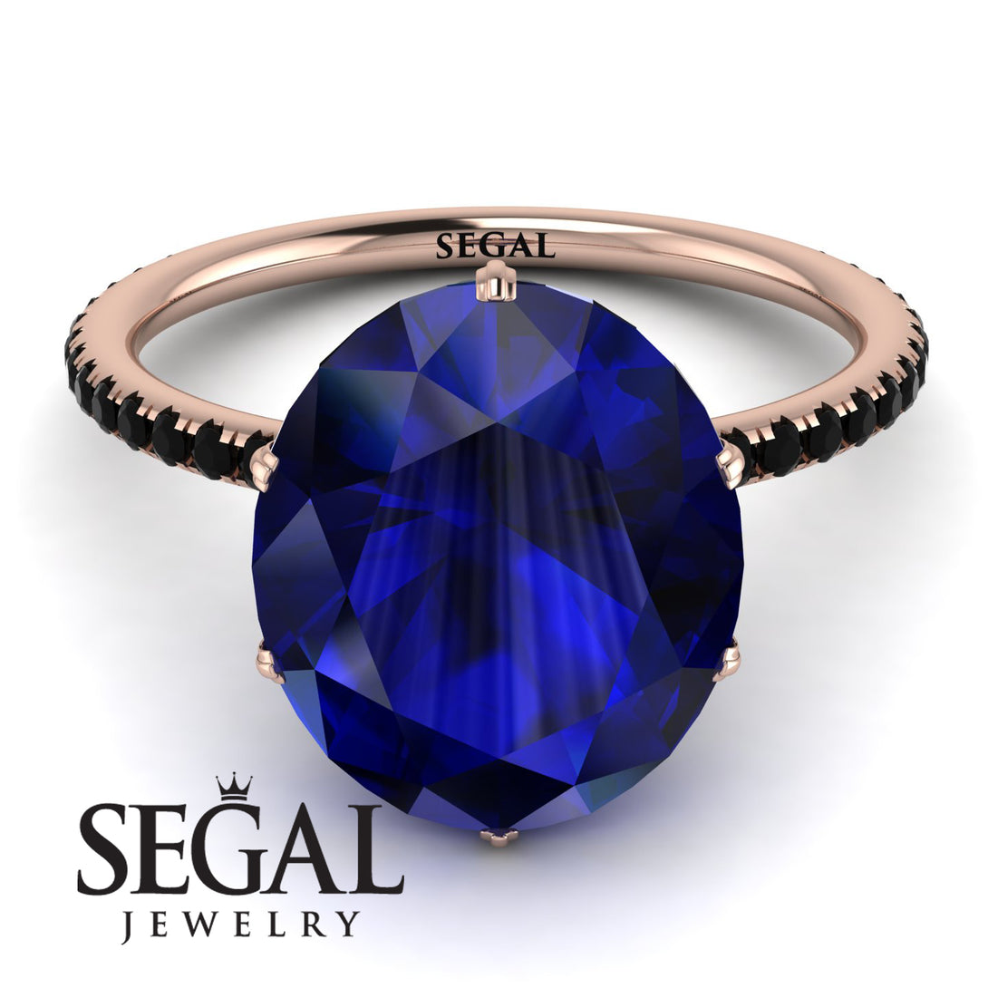 Hidden Halo Oval Sapphire Engagement Ring - Gemma No. 44