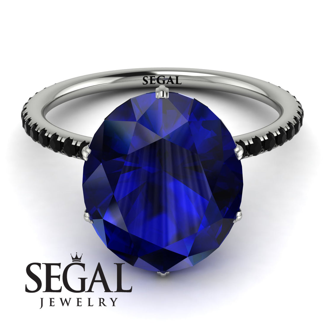 Hidden Halo Oval Sapphire Engagement Ring - Gemma No. 45