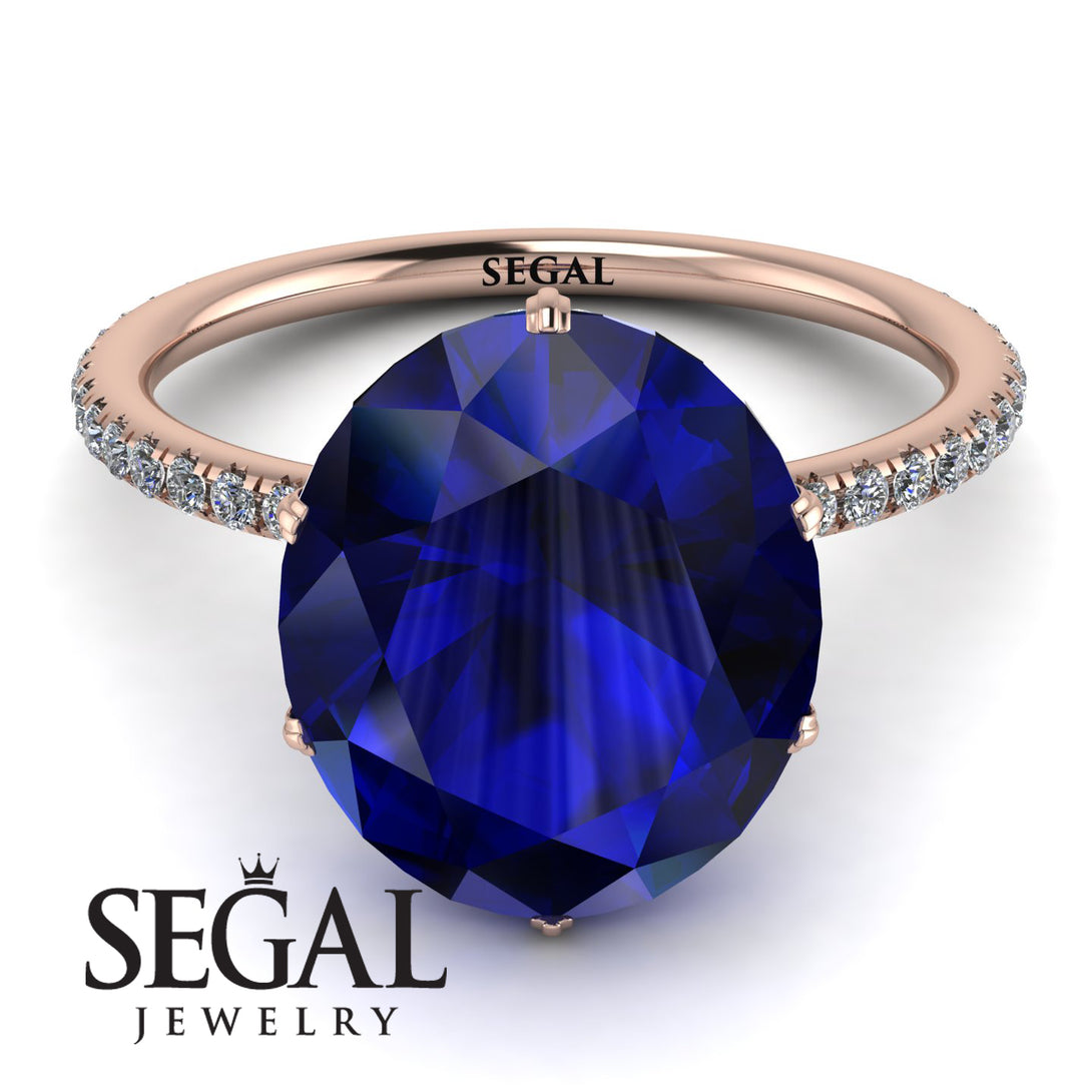 Hidden Halo Oval Sapphire Engagement Ring - Gemma No. 14