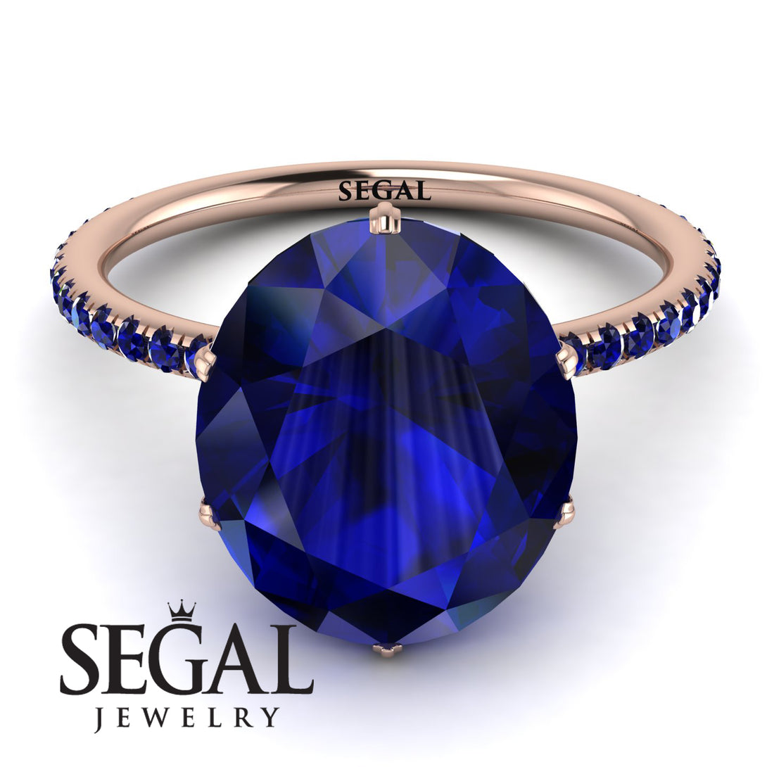 Hidden Halo Oval Sapphire Engagement Ring - Gemma No. 74