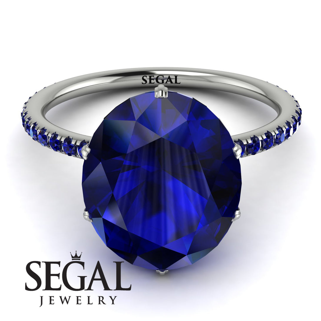 Hidden Halo Oval Sapphire Engagement Ring - Gemma No. 75