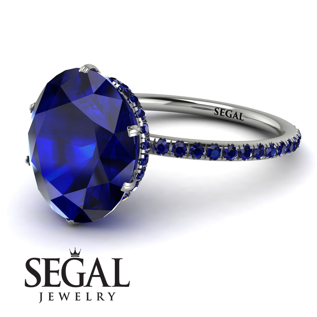 Hidden Halo Oval Sapphire Engagement Ring - Gemma No. 75