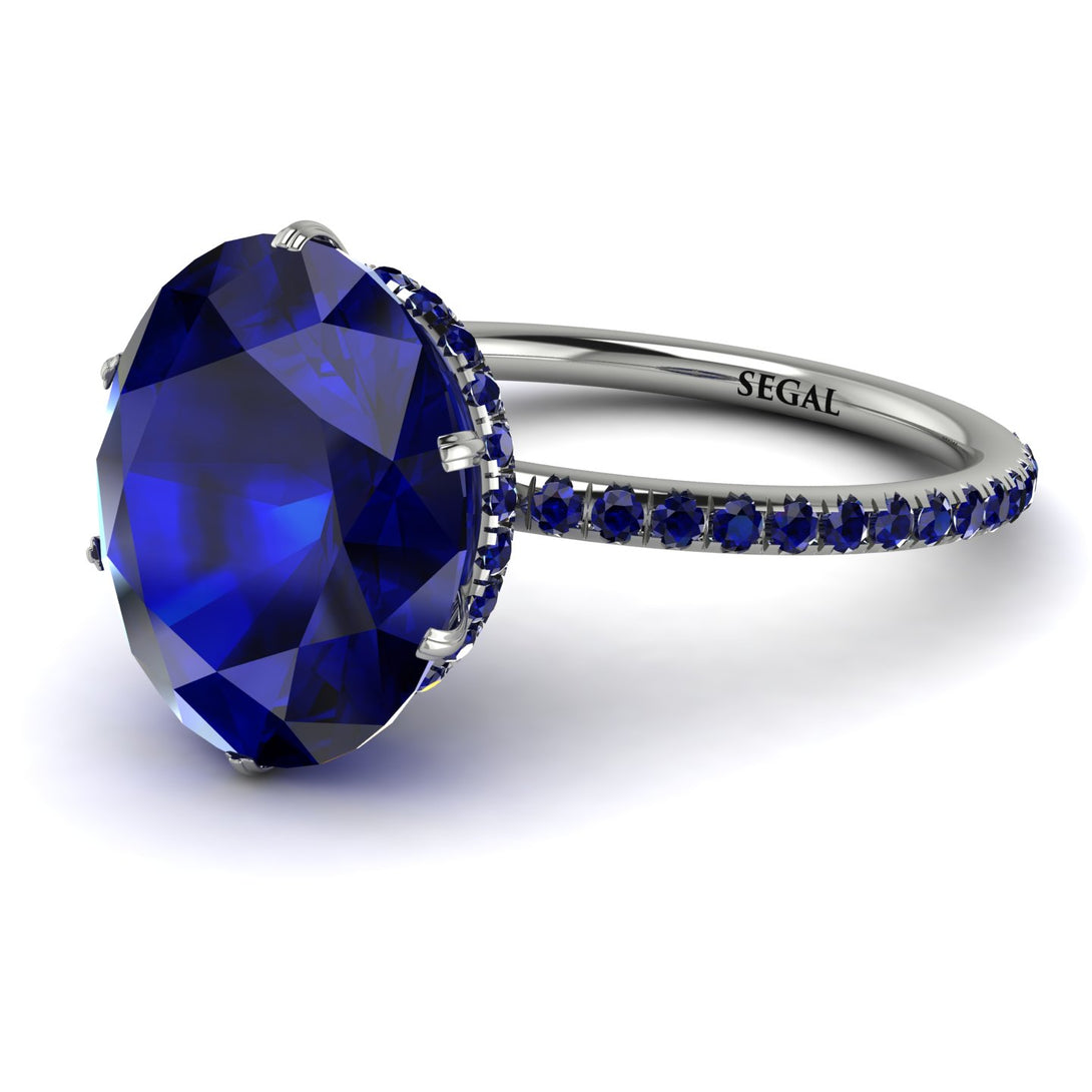 Hidden Halo Oval Sapphire Engagement Ring - Gemma No. 75