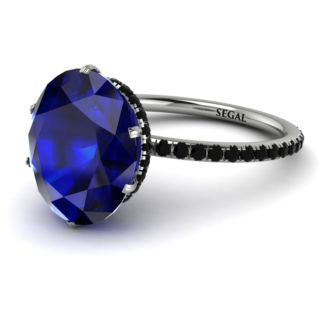 Hidden Halo Oval Sapphire Engagement Ring - Gemma No. 45