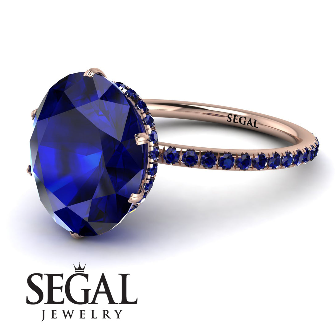 Hidden Halo Oval Sapphire Engagement Ring - Gemma No. 74