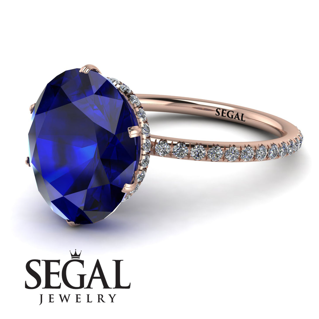 Hidden Halo Oval Sapphire Engagement Ring - Gemma No. 14