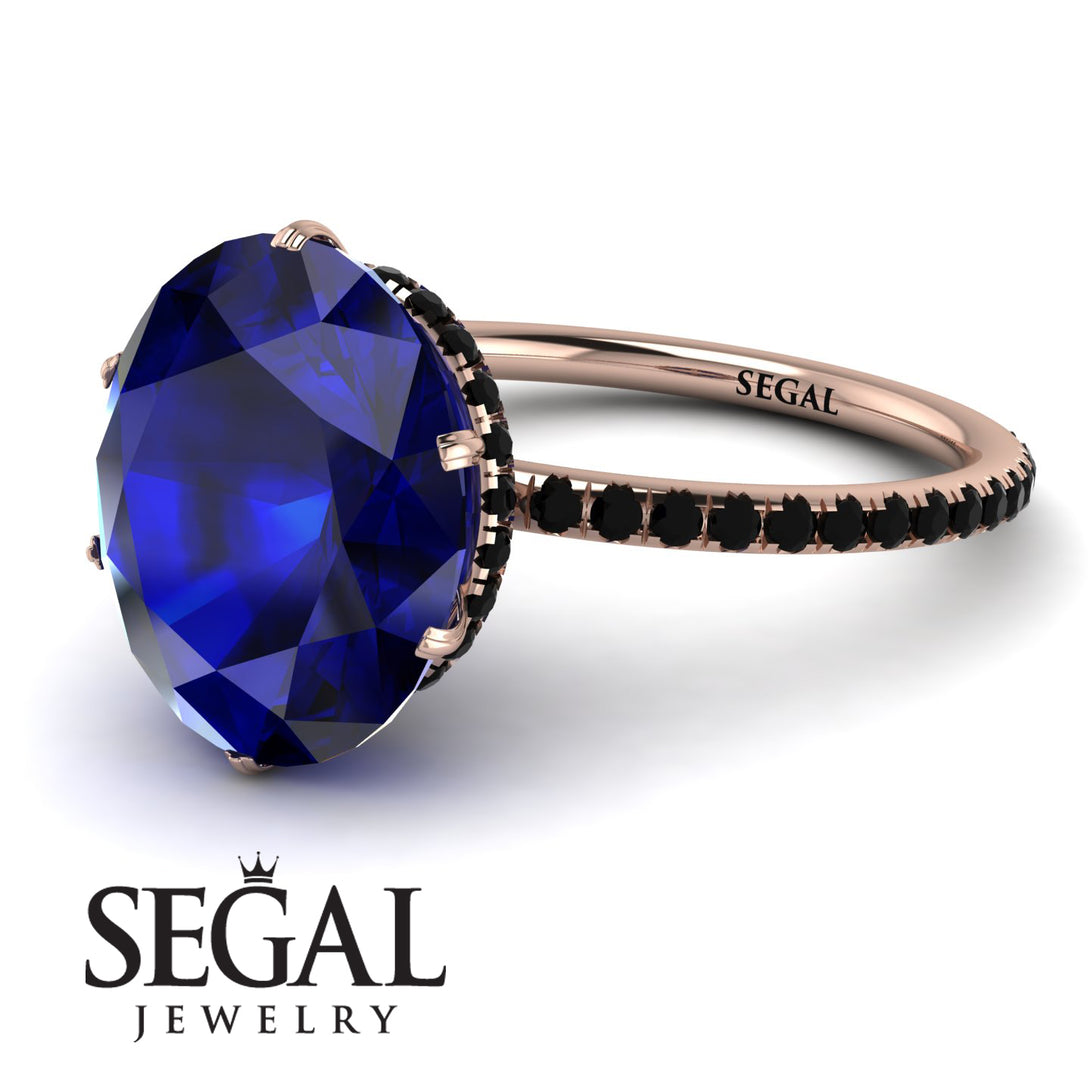 Hidden Halo Oval Sapphire Engagement Ring - Gemma No. 44