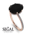 Hidden Halo Oval Black Diamond Engagement Ring - Gemma No. 8