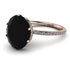 Hidden Halo Oval Black Diamond Engagement Ring - Gemma No. 8