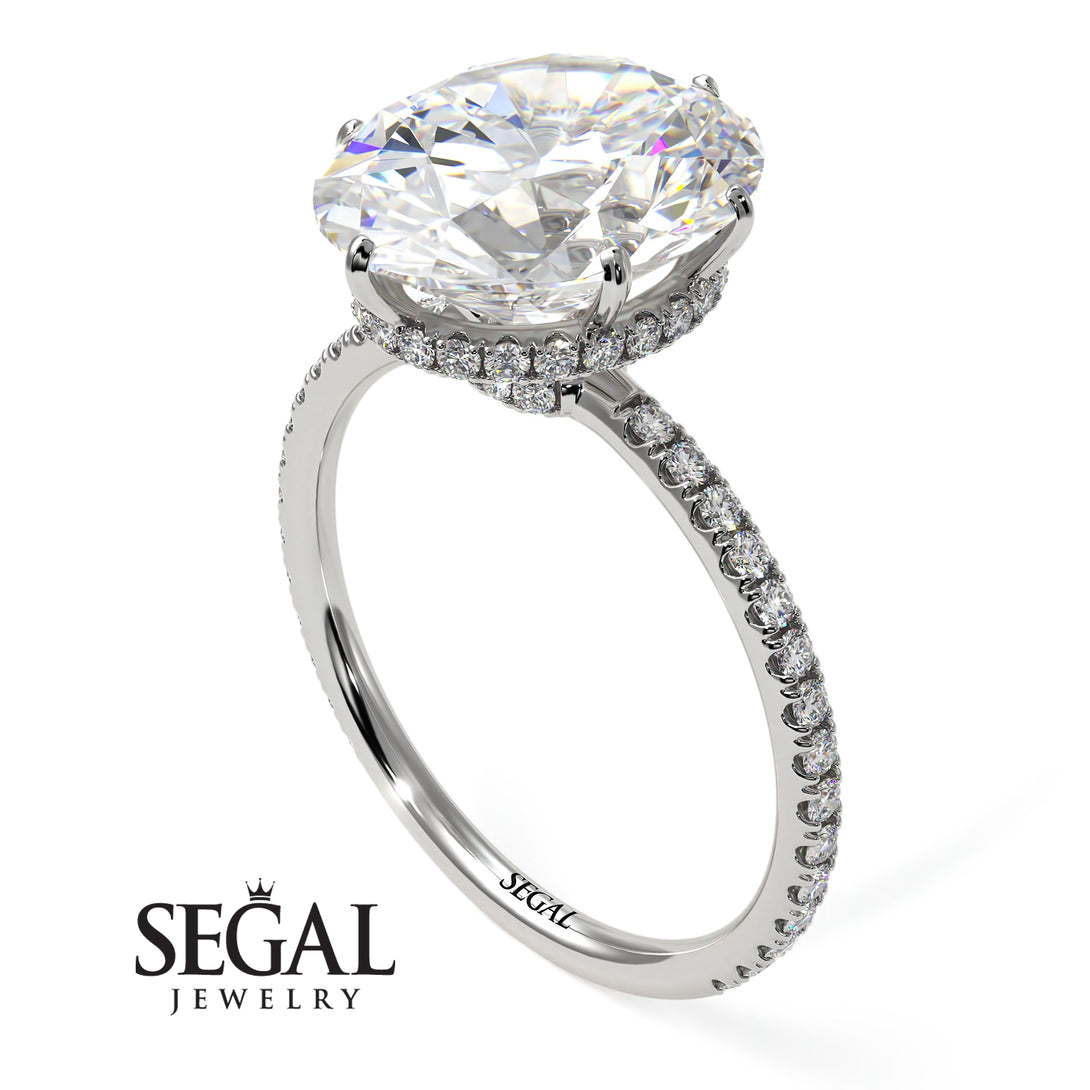 Hidden Halo Oval Diamond Engagement Ring - Gemma No. 3