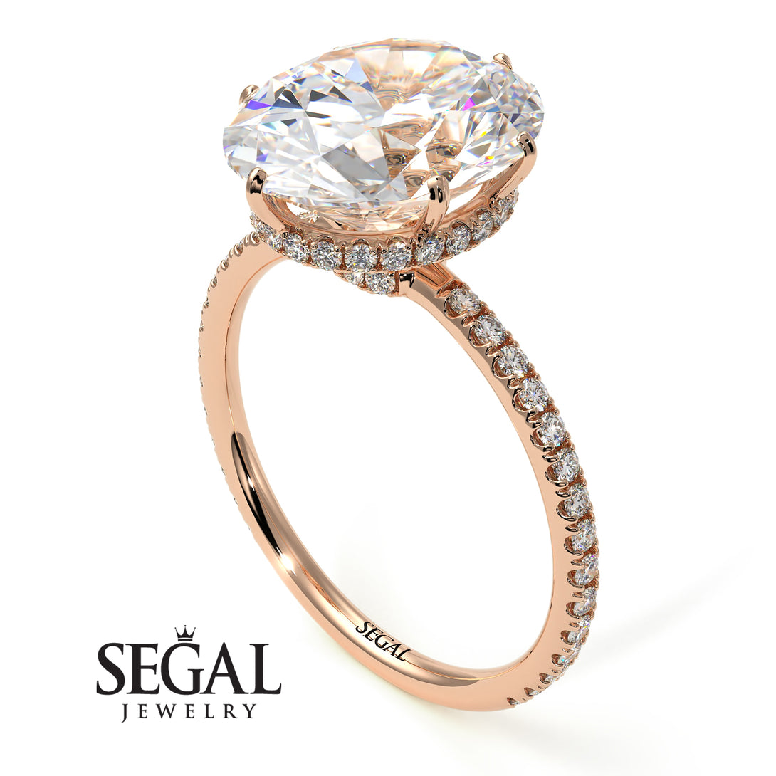 Hidden Halo Oval Diamond Engagement Ring - Gemma No. 2