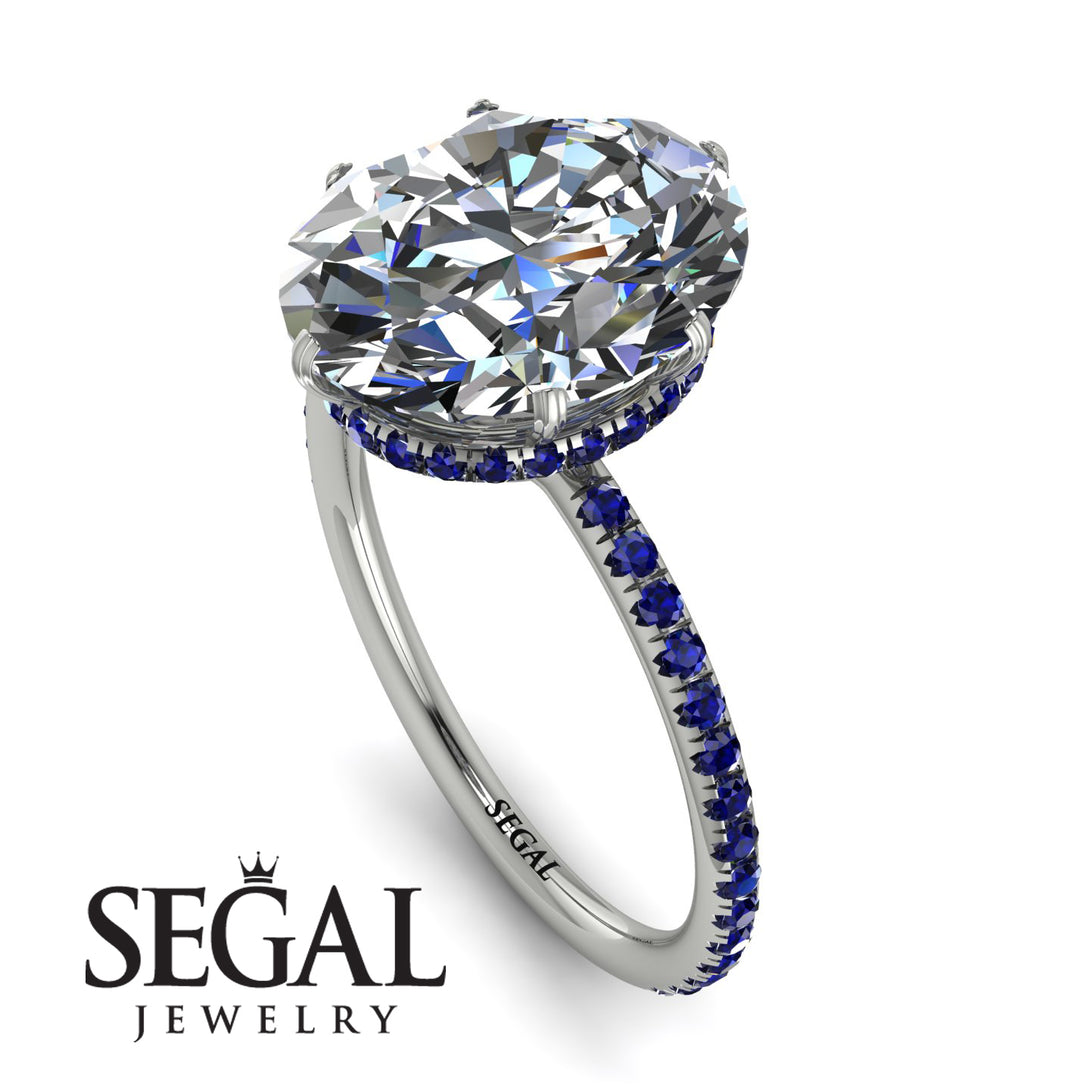 Hidden Halo Oval Diamond Engagement Ring - Gemma No. 63