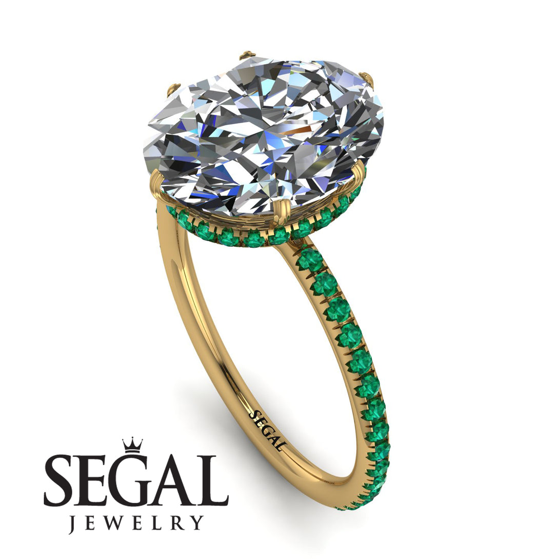 Hidden Halo Oval Diamond Engagement Ring - Gemma No. 16