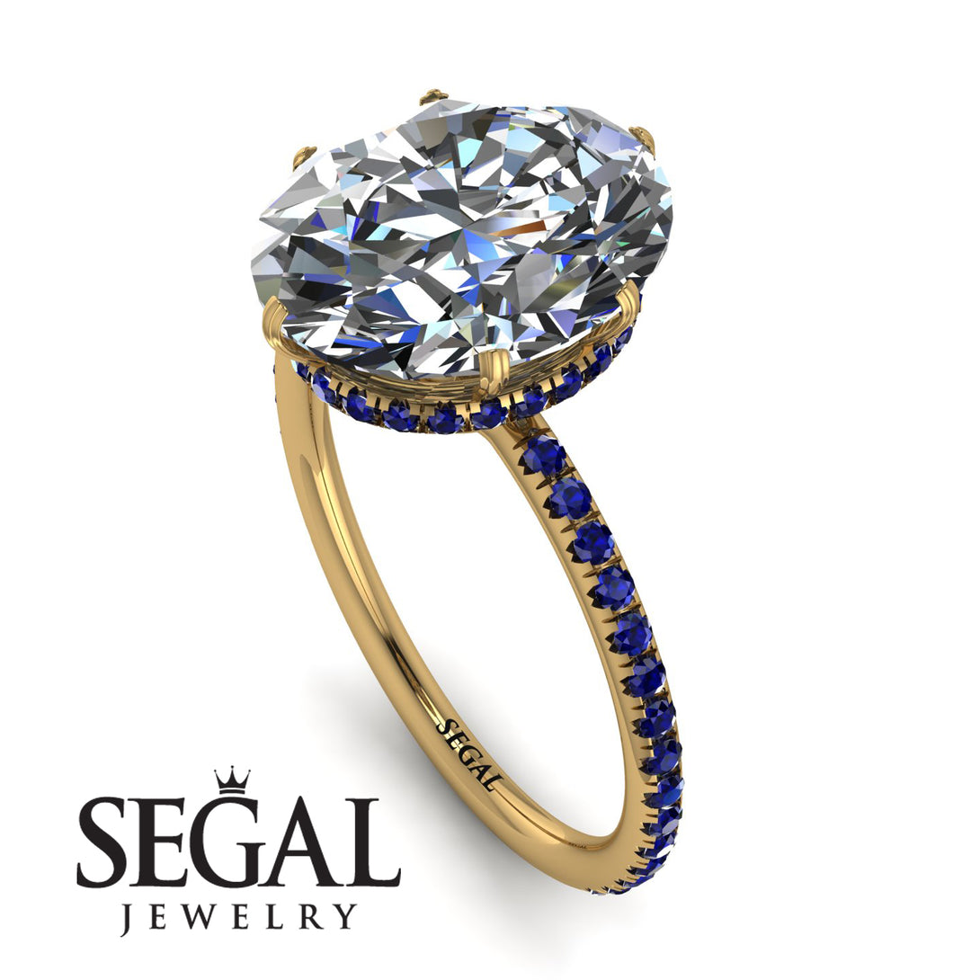 Hidden Halo Oval Diamond Engagement Ring - Gemma No. 61