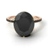 Two Tones Hidden Halo Oval Black Diamond Engagement Ring - Gemma No. 79