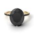 Two Tones Hidden Halo Oval Black Diamond Engagement Ring - Gemma No. 80