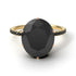 Two Tones Hidden Halo Oval Black Diamond Engagement Ring - Gemma No. 79