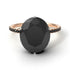 Two Tones Hidden Halo Oval Black Diamond Engagement Ring - Gemma No. 81