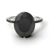 Two Tones Hidden Halo Oval Black Diamond Engagement Ring - Gemma No. 81