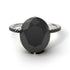 Two Tones Hidden Halo Oval Black Diamond Engagement Ring - Gemma No. 80