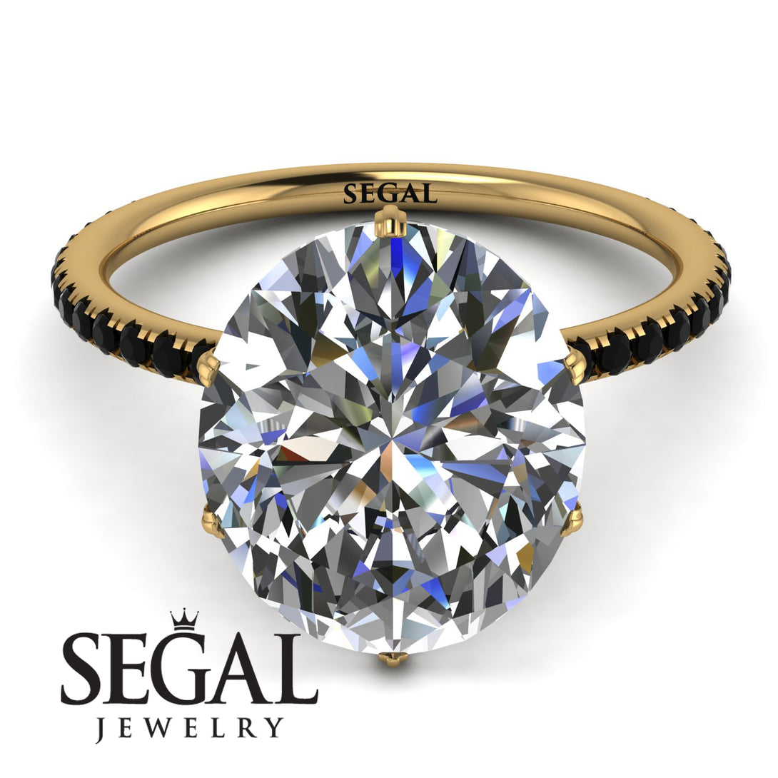 Hidden Halo Oval Diamond Engagement Ring - Gemma No. 31