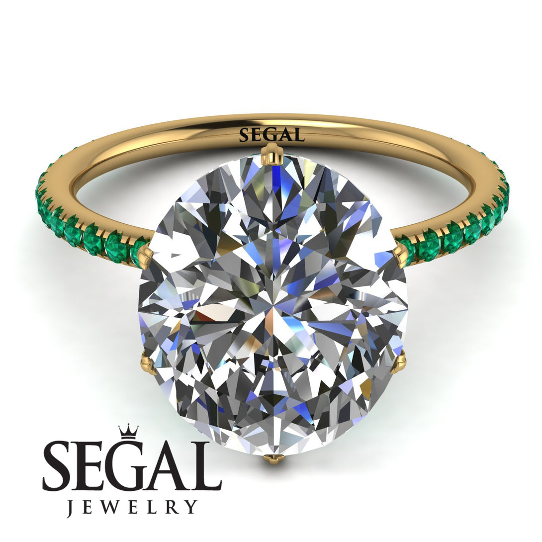 Hidden Halo Oval Diamond Engagement Ring - Gemma No. 16