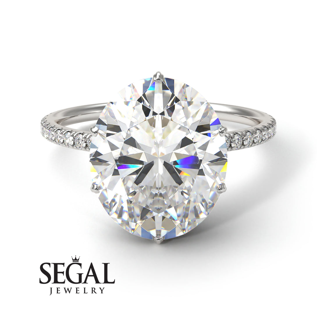 Hidden Halo Oval Diamond Engagement Ring - Gemma No. 3