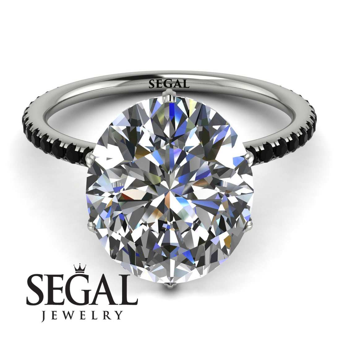 Hidden Halo Oval Diamond Engagement Ring - Gemma No. 33