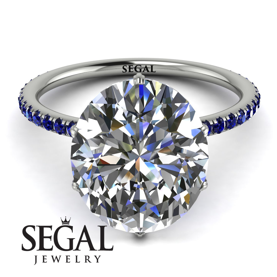 Hidden Halo Oval Diamond Engagement Ring - Gemma No. 63