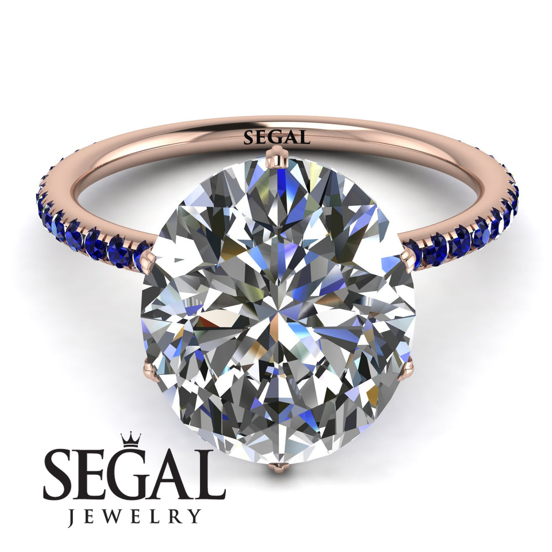 Hidden Halo Oval Diamond Engagement Ring - Gemma No. 62