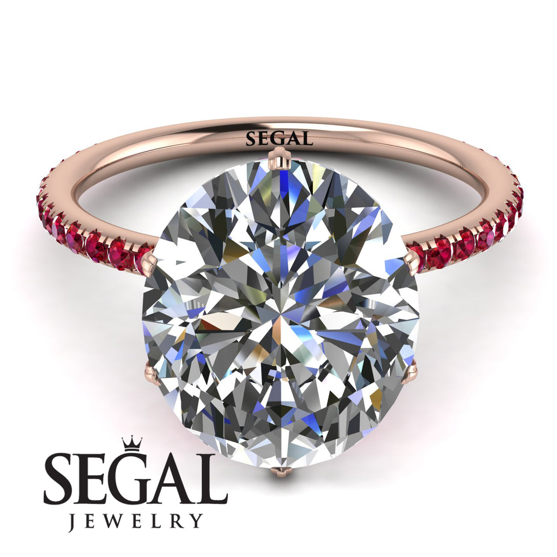 Hidden Halo Oval Diamond Engagement Ring - Gemma No. 47