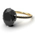 Two Tones Hidden Halo Oval Black Diamond Engagement Ring - Gemma No. 80