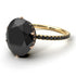 Two Tones Hidden Halo Oval Black Diamond Engagement Ring - Gemma No. 79