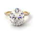 Two Tones Hidden Halo Oval Diamond Engagement Ring - Gemma No. 76