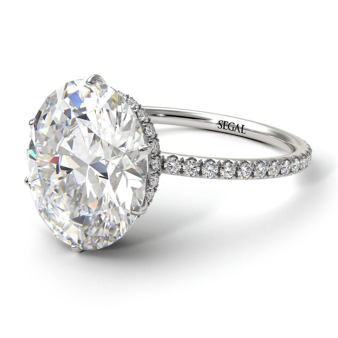 Hidden Halo Oval Diamond Engagement Ring - Gemma No. 3