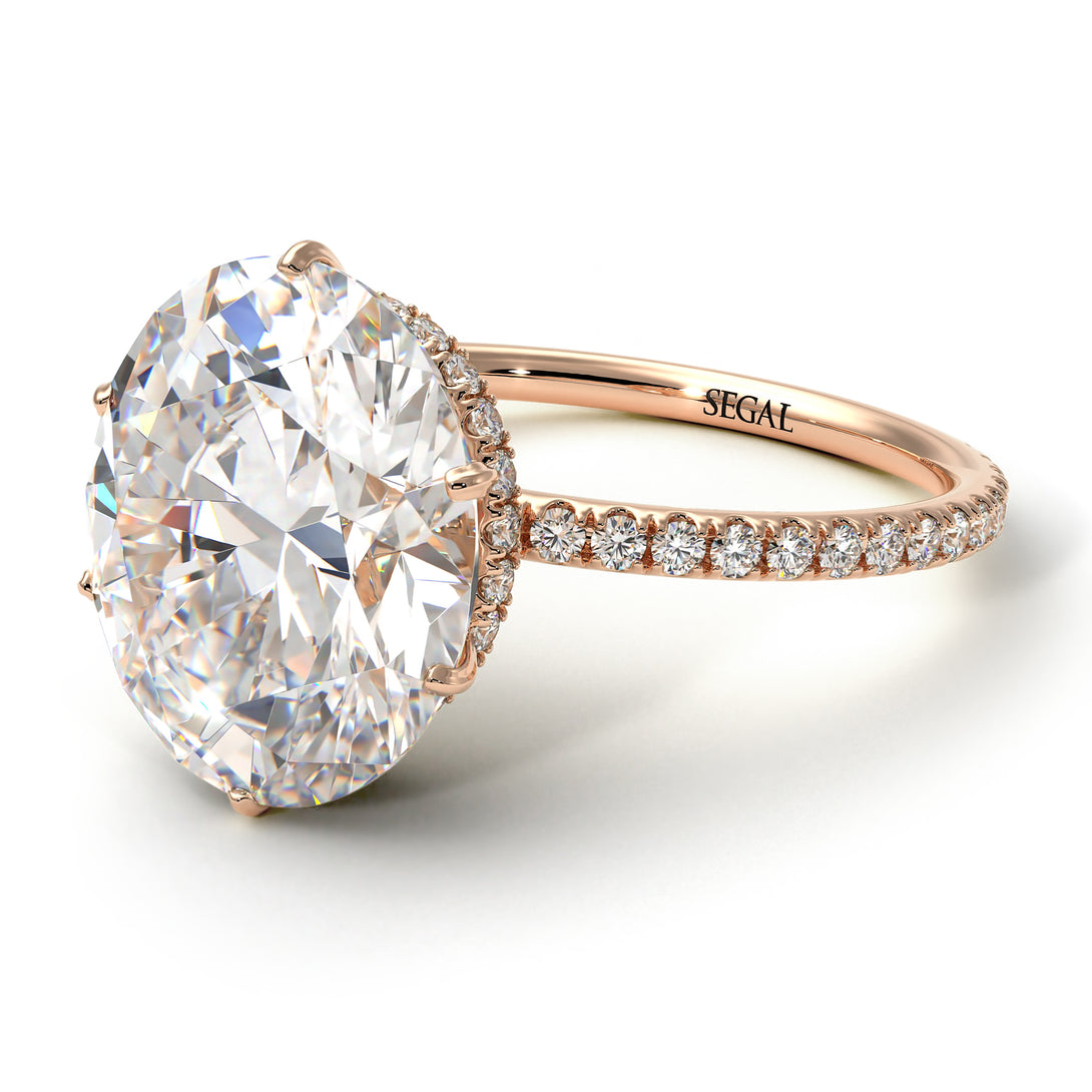 Hidden Halo Oval Diamond Engagement Ring - Gemma No. 2