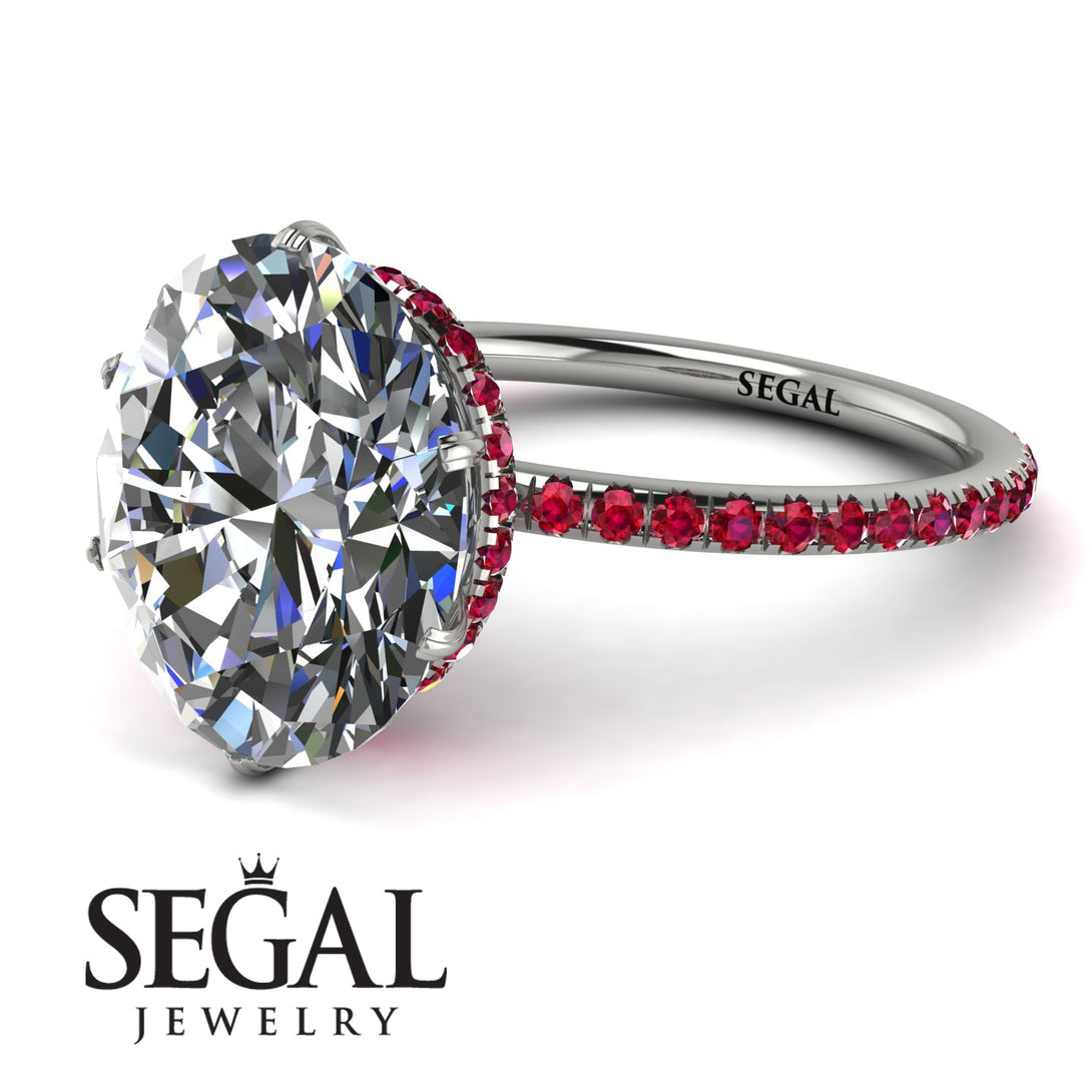 Hidden Halo Oval Diamond Engagement Ring - Gemma No. 48