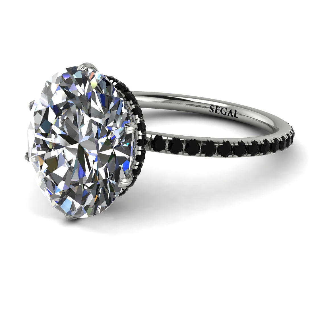 Hidden Halo Oval Diamond Engagement Ring - Gemma No. 33